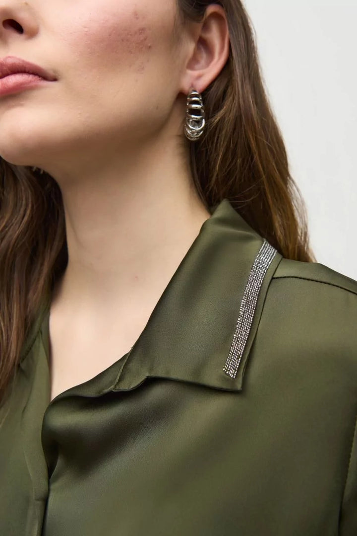 Satin Straight Blouse Style 244101 Detail