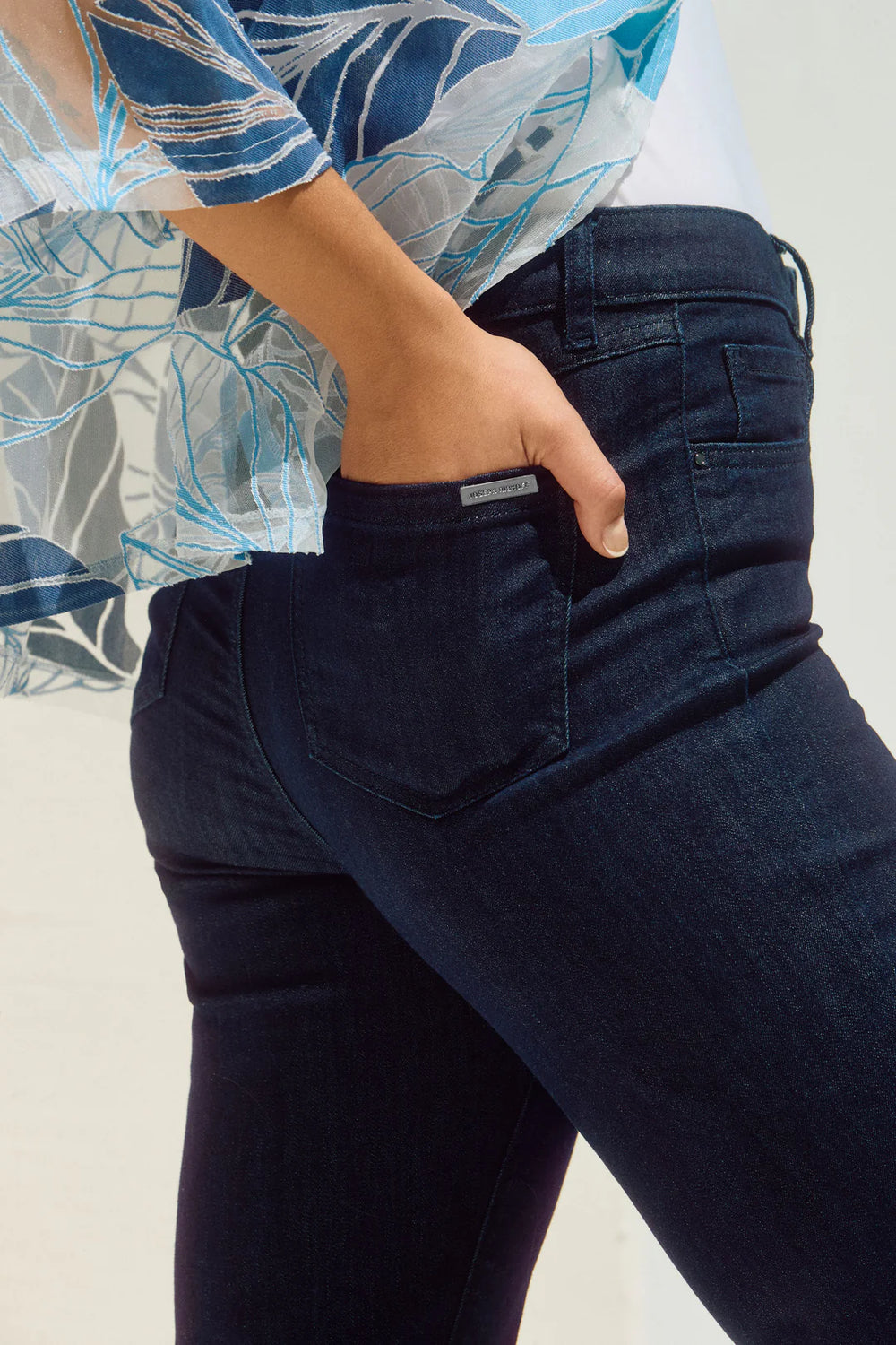 Dark Blue Denim Classic Bootcut Stretch Jeans 251967 2