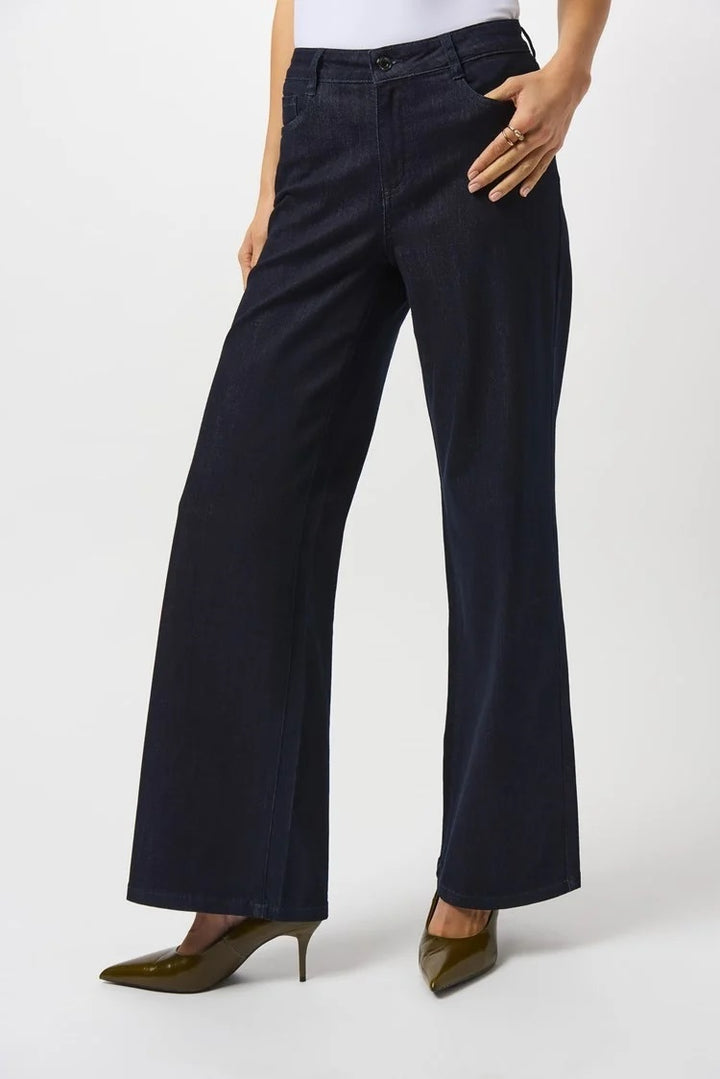 Joseph Ribkoff The Goldie Classic Wide-Leg Stretch Denim Jeans Dark 2