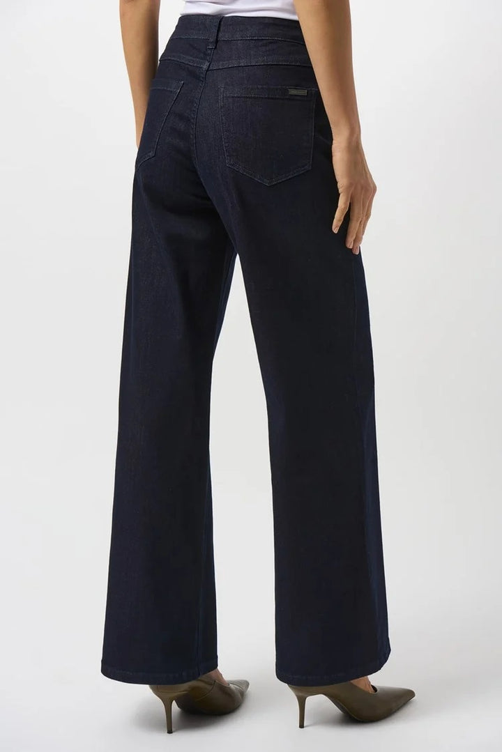 Joseph Ribkoff The Goldie Classic Wide-Leg Stretch Denim Jeans Dark 3