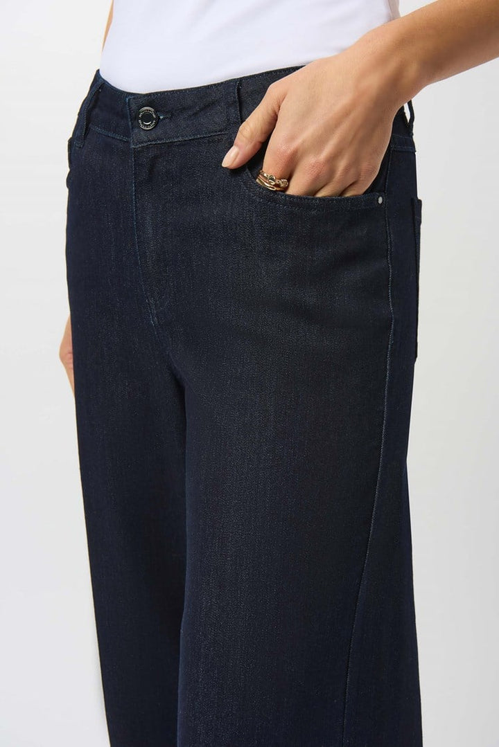 Joseph Ribkoff The Goldie Classic Wide-Leg Stretch Denim Jeans Dark 4