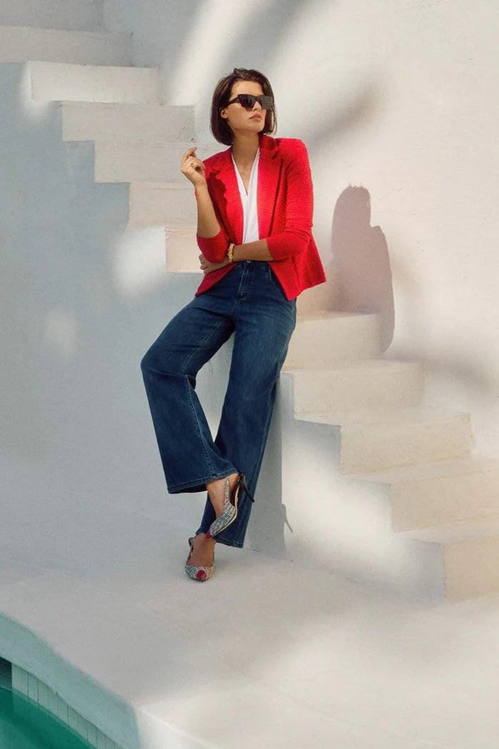 Joseph Ribkoff The Goldie Classic Wide-Leg Stretch Denim Jeans Medium 1