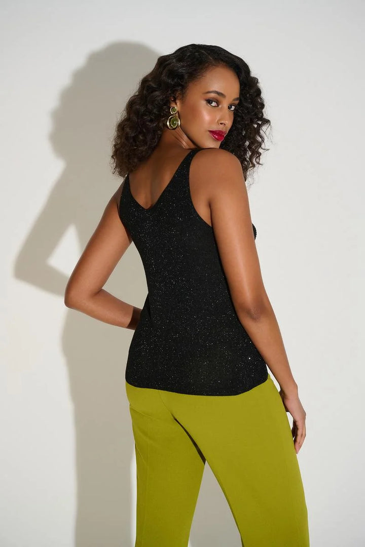 Metallic Knitted Camisole With Rhinestones Style 252915 Black 3