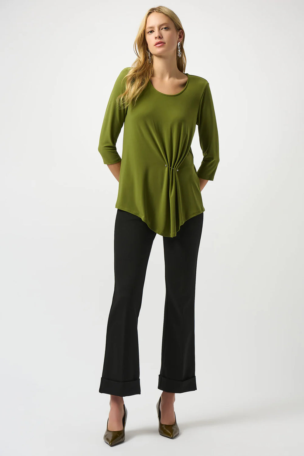 Joseph Ribkoff Heavy Knit Flared Pull-On Pants Style 253039 2