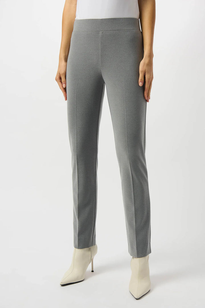 Joseph Ribkoff Grey Melange Silky Knit Straight Leg Pull-On Pants Style 253295   2