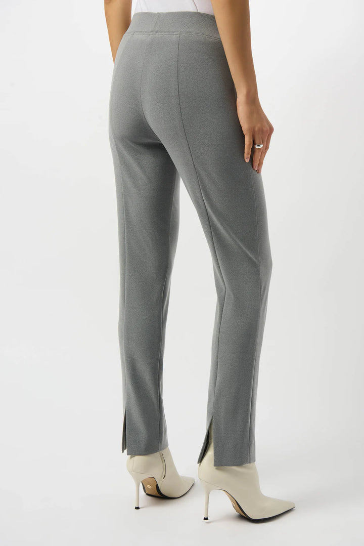 Joseph Ribkoff Grey Melange Silky Knit Straight Leg Pull-On Pants Style 253295   4