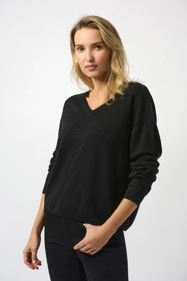 Joseph Ribkoff Wool Blend V-Neck Boxy Sweater Style 253967 1