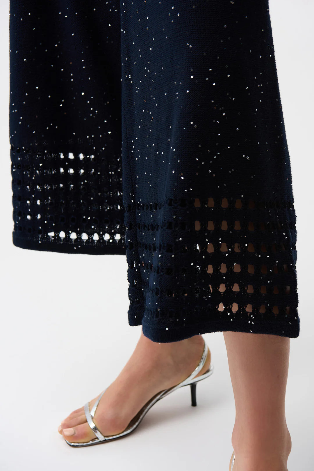 Joseph Ribkoff Culotte Pants With Open Stitch Border Style 261975 3