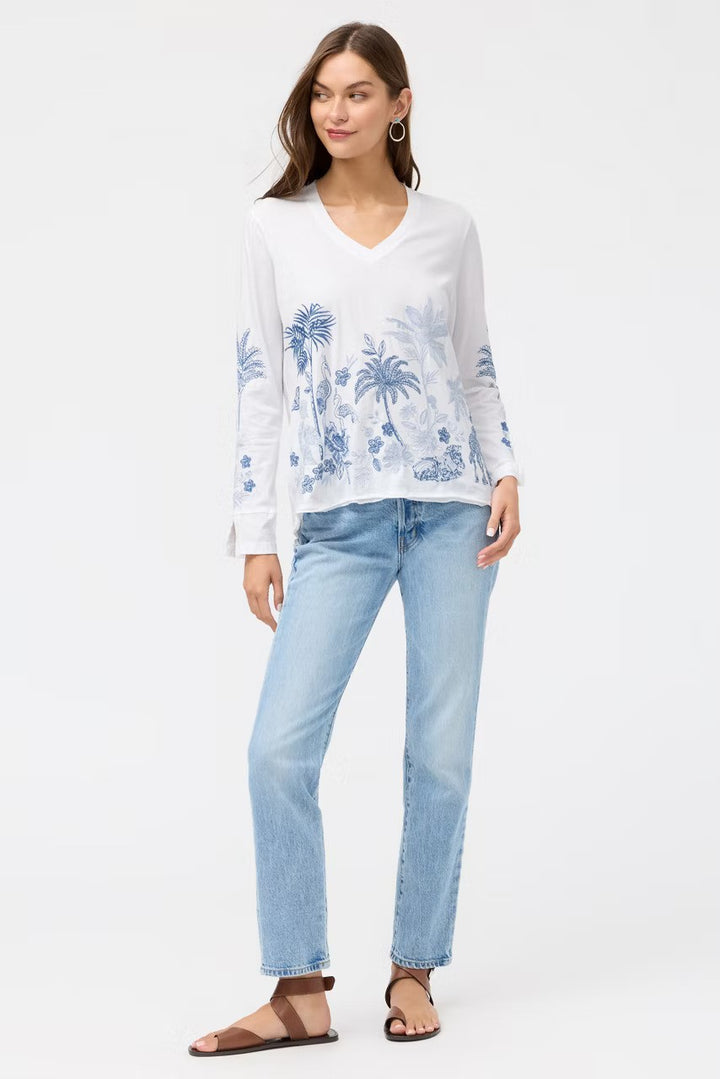 Johnny Was Riley Slit Sleeve Tee White 2