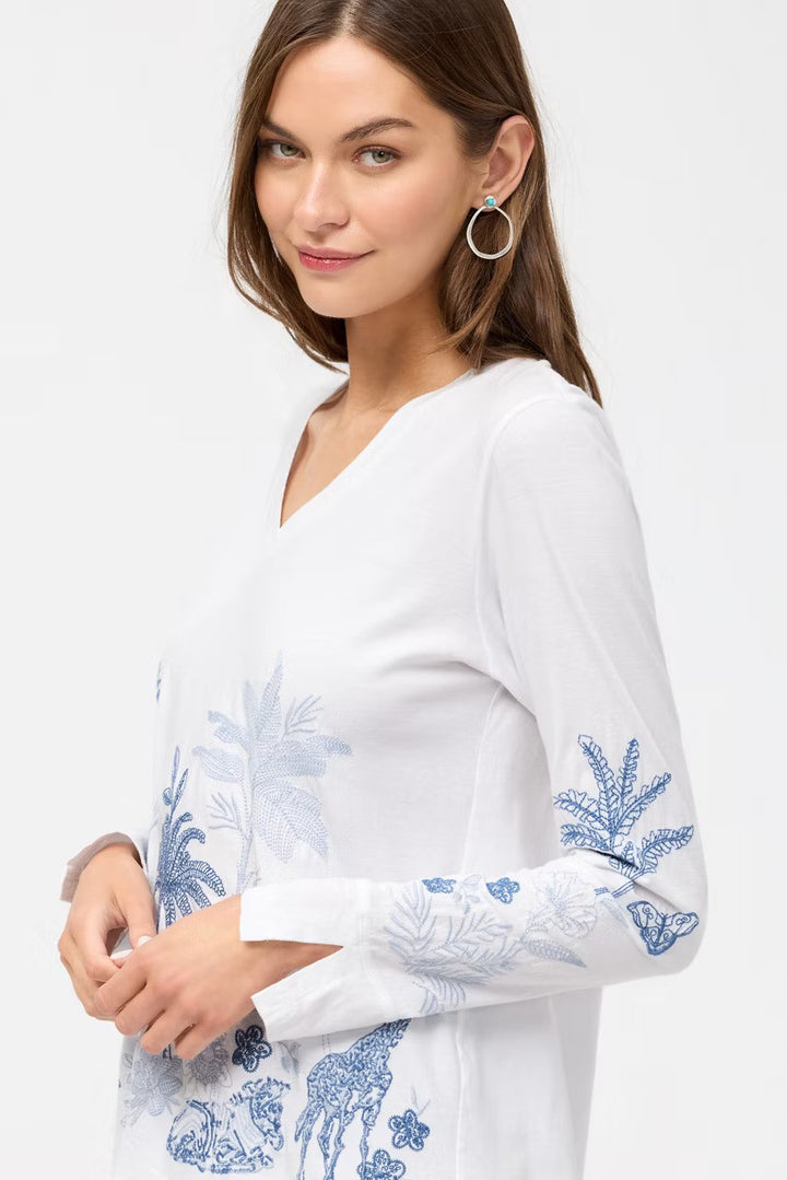 Johnny Was Riley Slit Sleeve Tee White 4