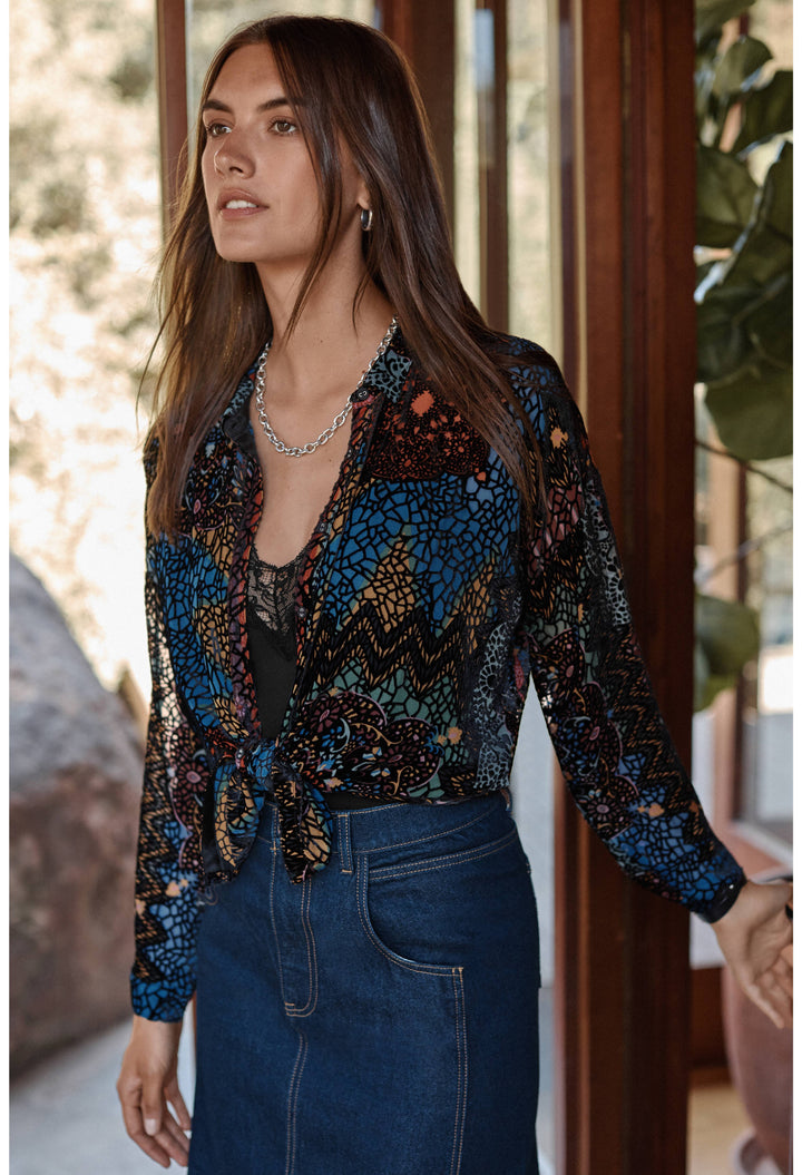 Audrey Oversized Burnout Shirt 1