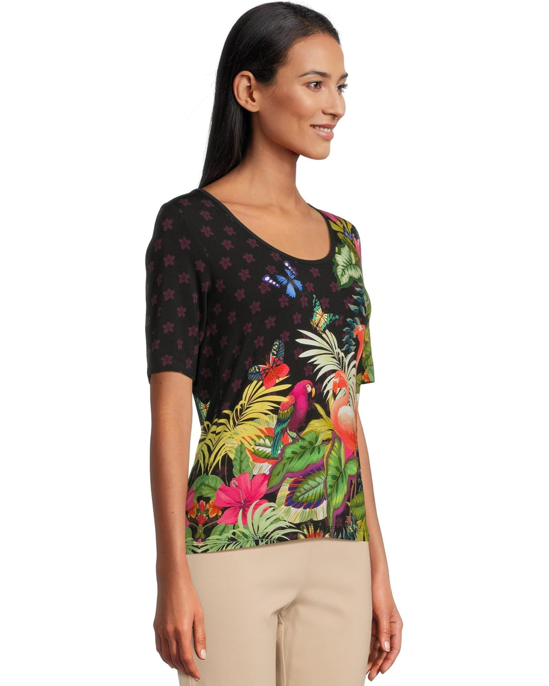 Johnny Was The Janie Favorite Scoop Neck Fitted Tee - Amorina 3