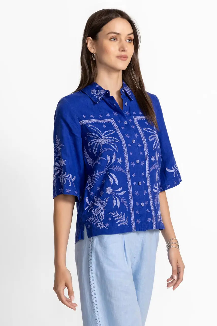 Johnny Was Linen Kimono Sleeve Shirt 3