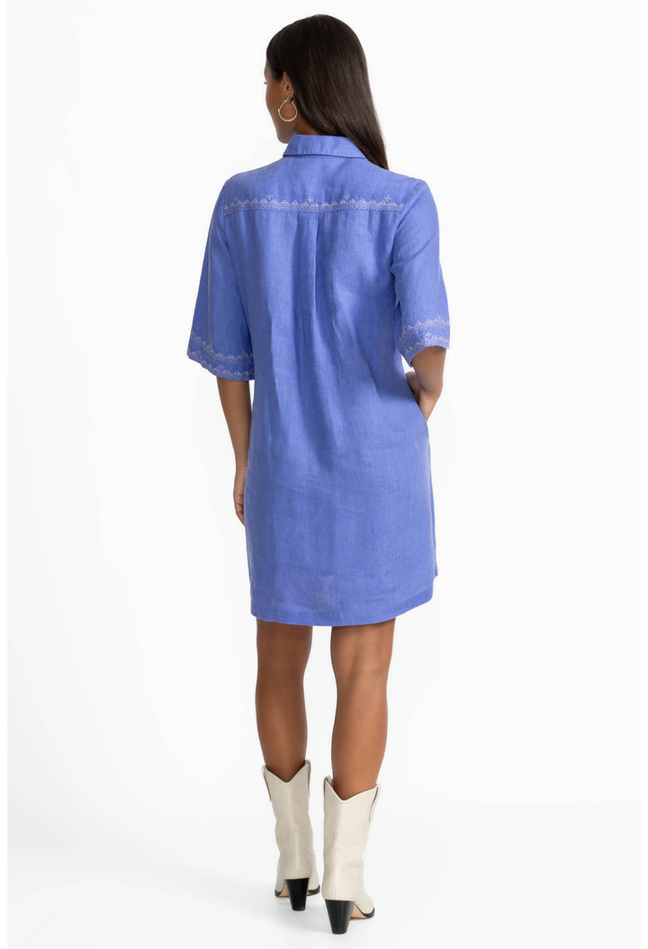 Johnny Was Kimono Sleeve Linen Shirt Dress 6
