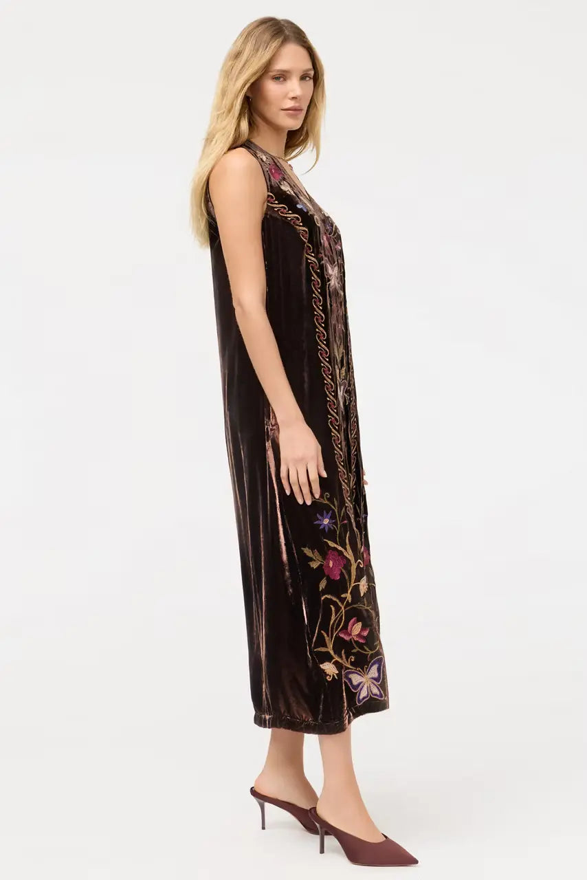 Johnny Was Carmina Velvet V-Neck Tank Dress 2