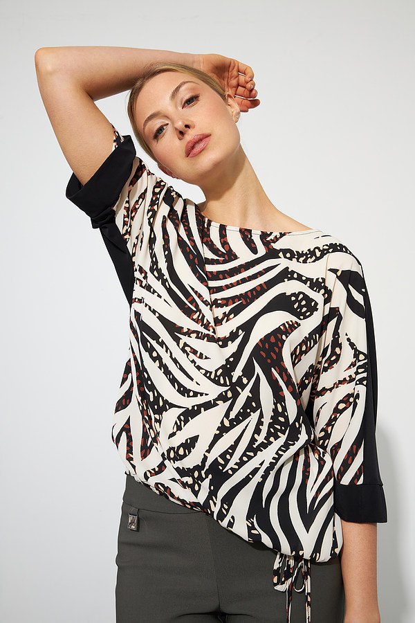 Joseph Ribkoff Animal Print Top Style 223100 Pose.