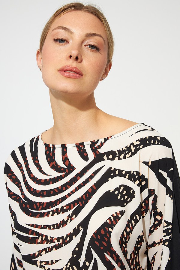 Joseph Ribkoff Animal Print Top Style 223100 Close-up.