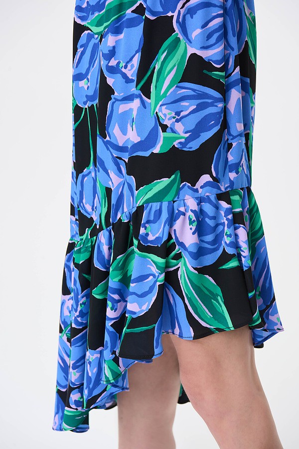 Joseph Ribkoff Floral Asymmetrical Hem Dress Style 231185 Hem Detail.
