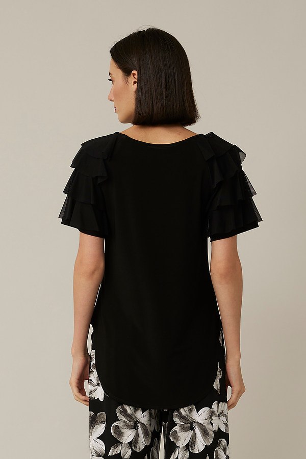 Joseph Ribkoff Tiered Ruffle Sleeve Top Style 221048 back.
