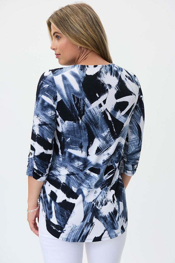 Joseph Ribkoff Zip Front Printed Tunic Style 231299 Back.