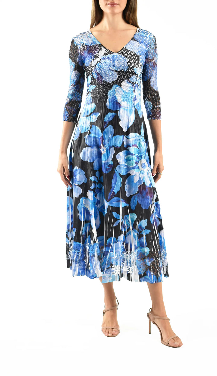 Lace Sleeve Charmeuse Midi Dress 1