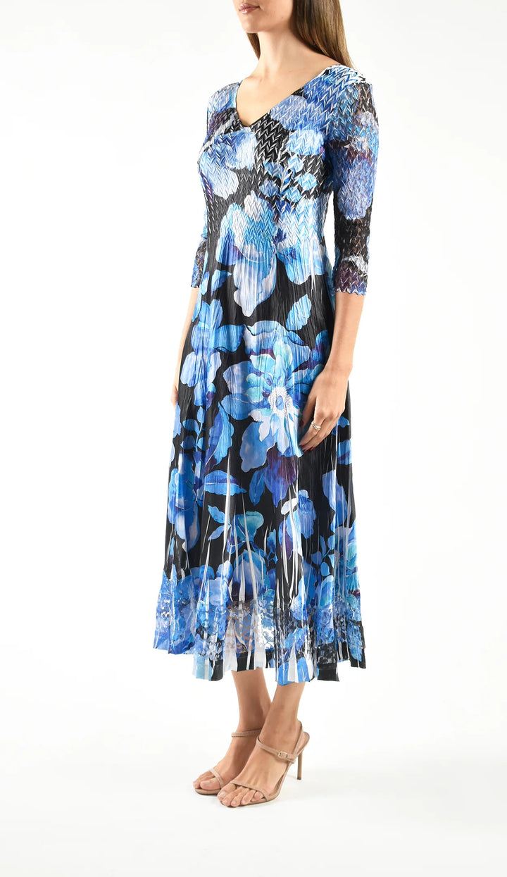 Lace Sleeve Charmeuse Midi Dress 2