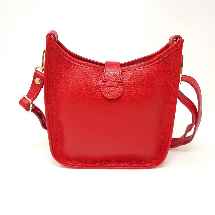 Leather Messenger Bag Red Back