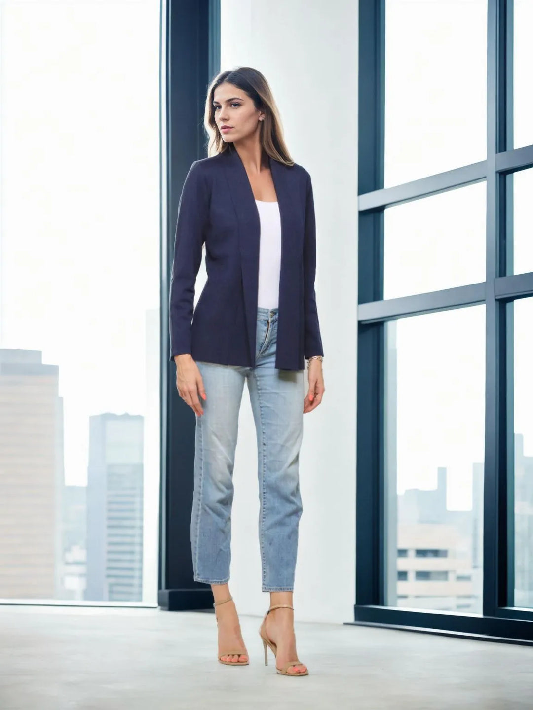 Ribbed Open Front Cardigan 1