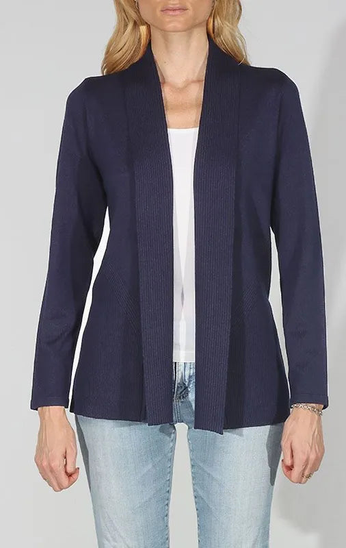 Ribbed Open Front Cardigan 2