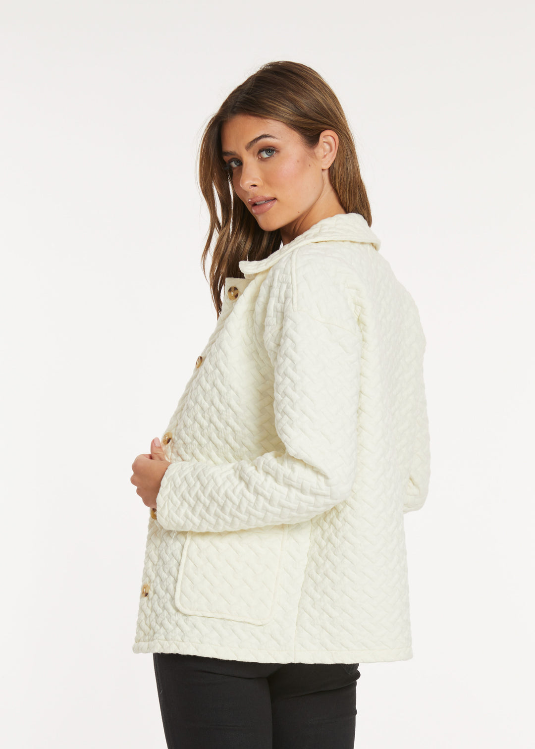 Mododoc Quilted Long Sleeves Cardigan with Buttons 5