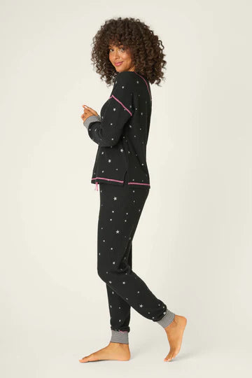 Pj Salvage Ski Jammie Classics Starlight Starbright Black PJ Set 3