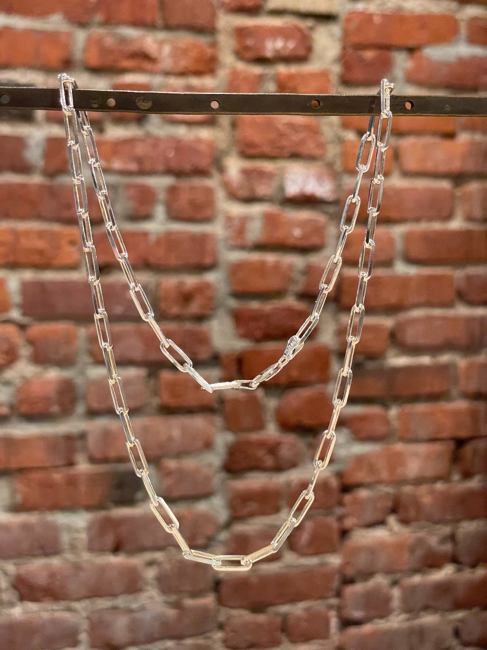 Onatorobi Sterling Paperclip Chain Necklace.