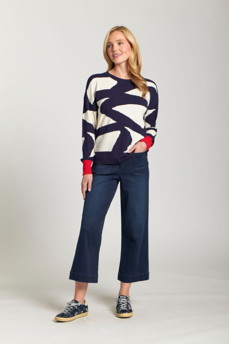 APNY Graphic Print Crew Neck Knit Sweater 3