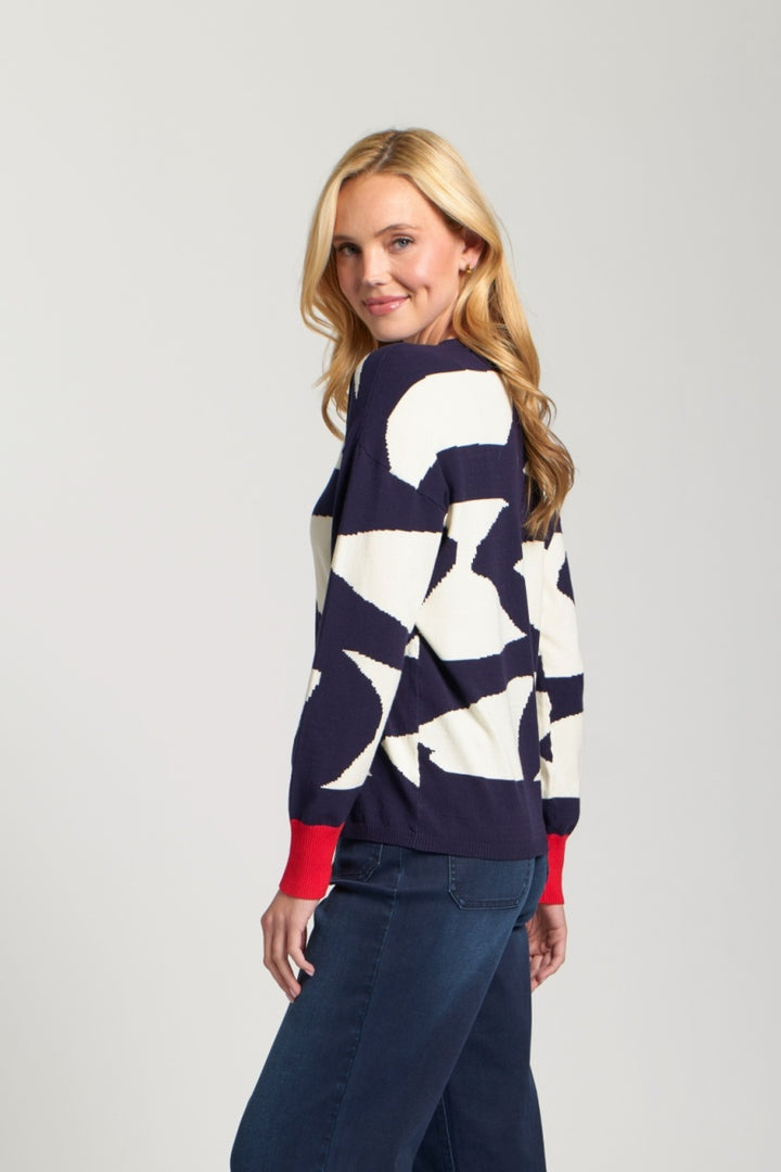 APNY Graphic Print Crew Neck Knit Sweater 4