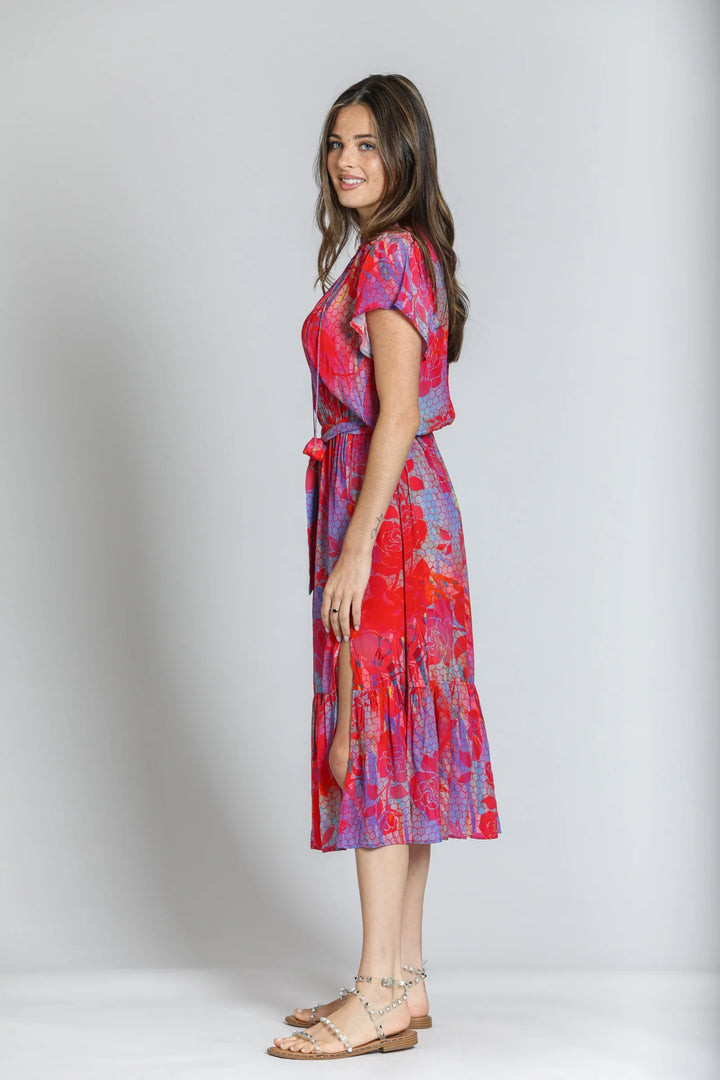 Short Sleeve Dress With Smocked Shoulder Detail 3