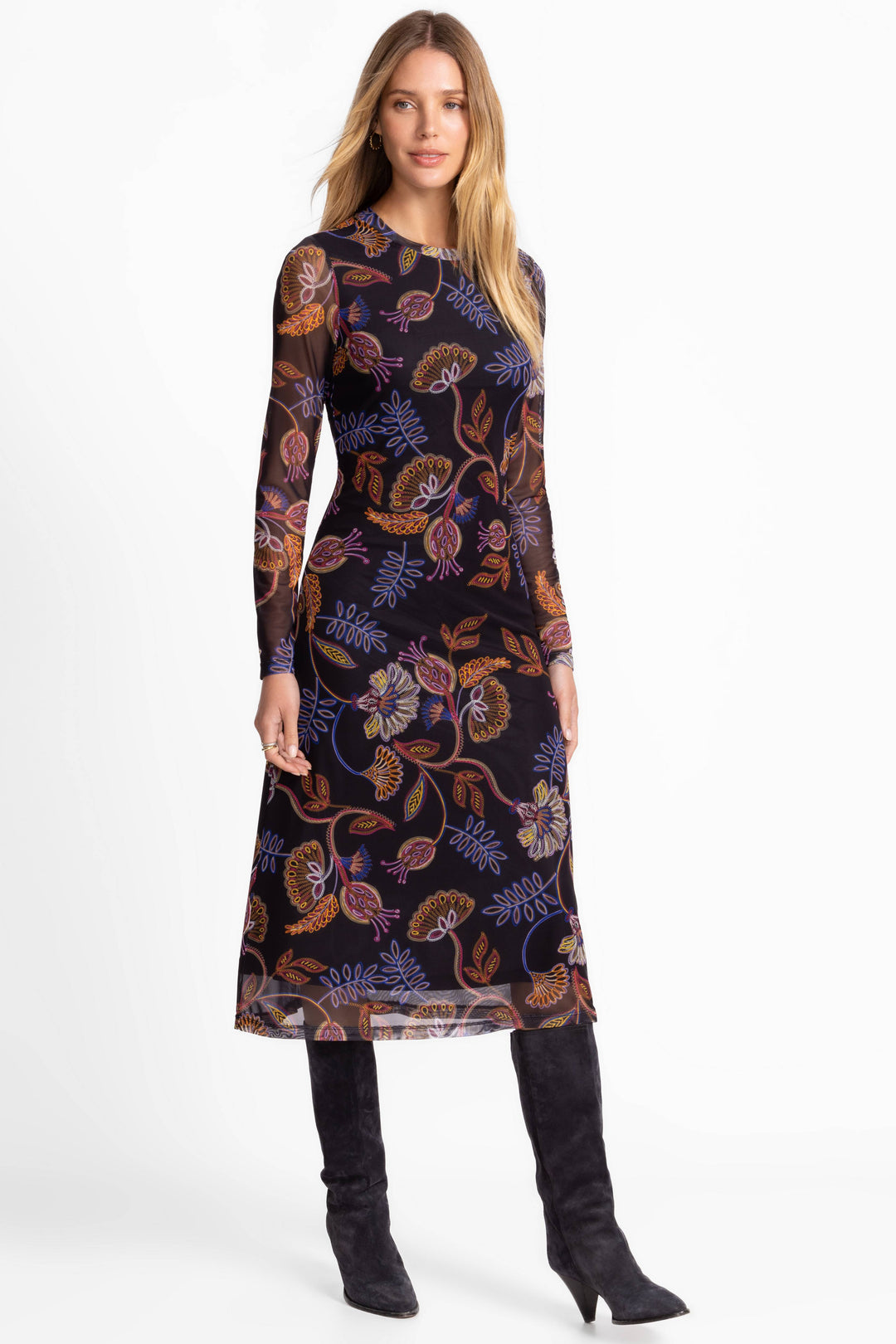 Johnny Was Shelly Asymmetric Mesh Dress 1